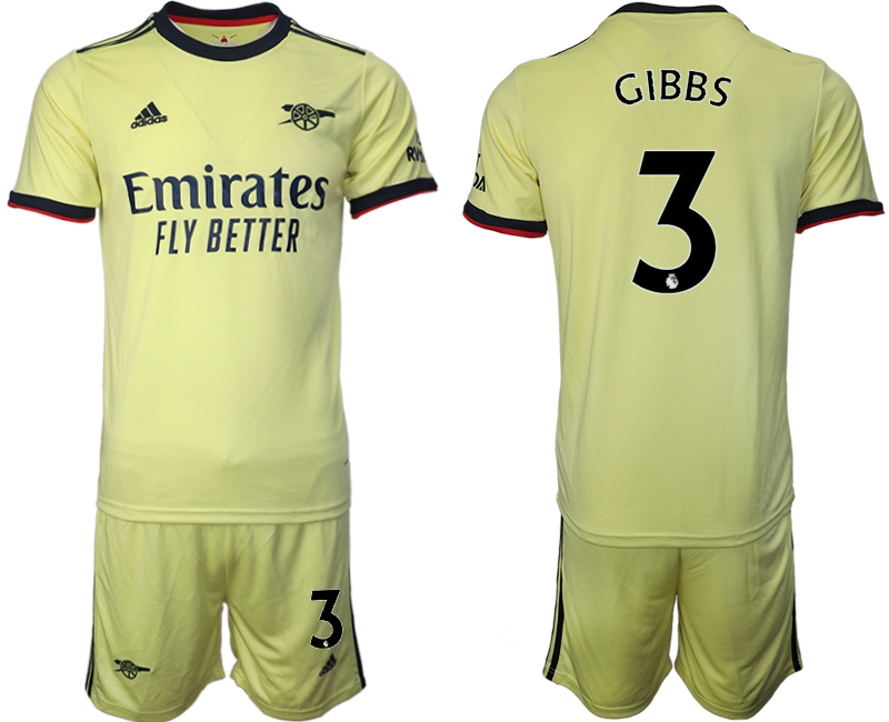 Men 2021-2022 Club Arsenal away yellow #3 Soccer Jersey